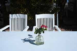 White Table and Two Chairs